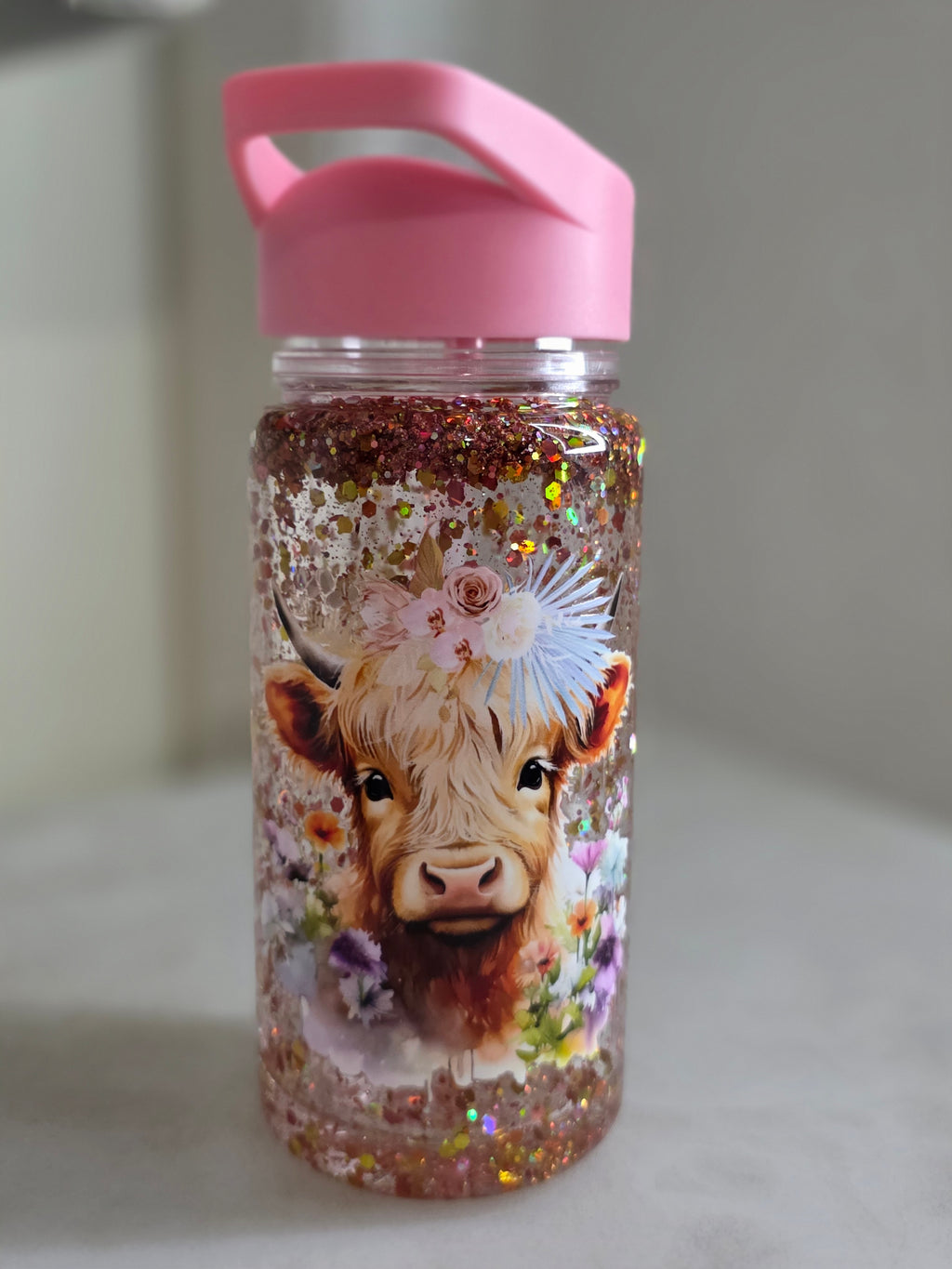 10 oz Acrylic Kids Glitter Snow Globe Tumbler