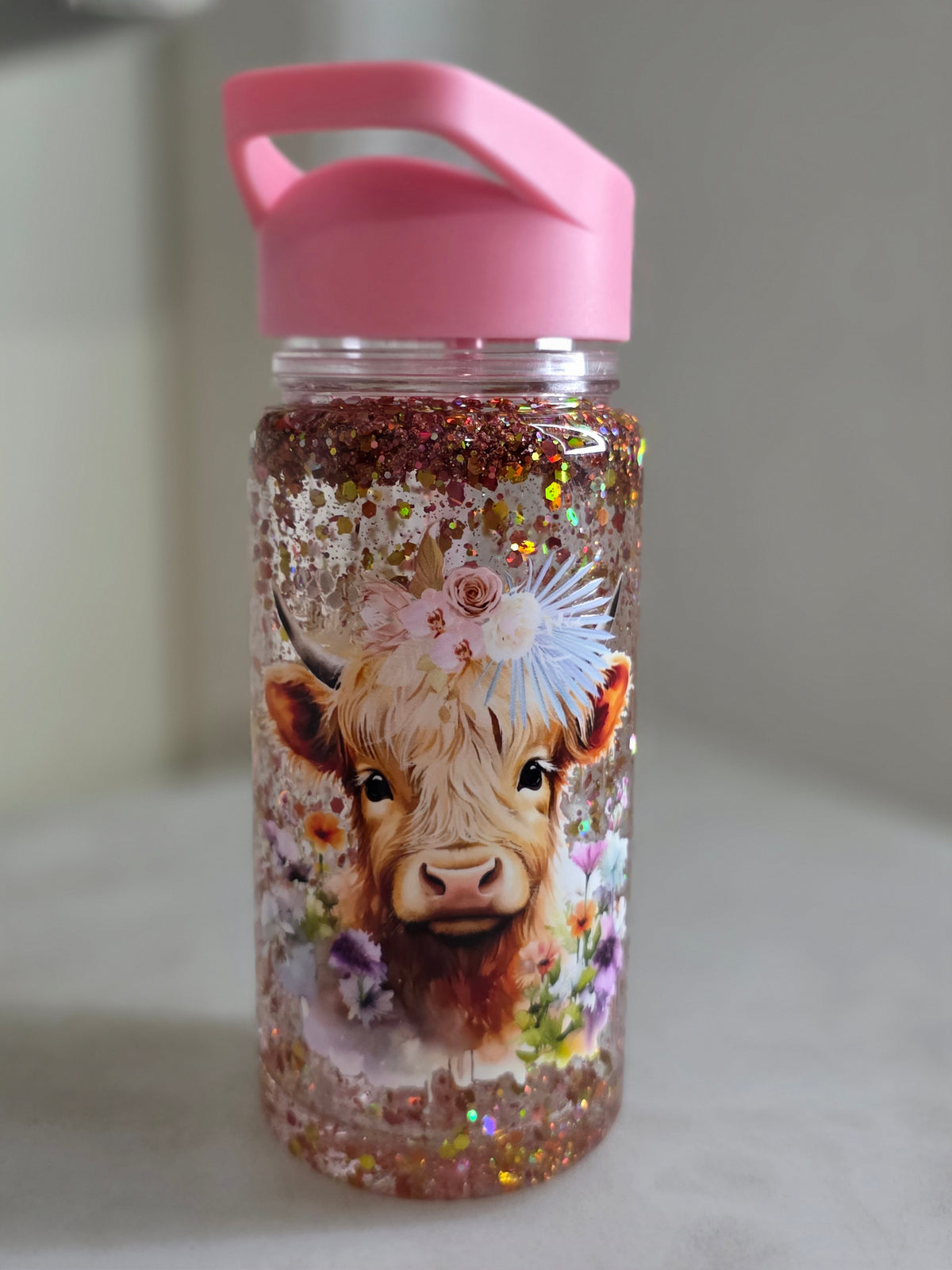10 oz Acrylic Kids Glitter Snow Globe Tumbler