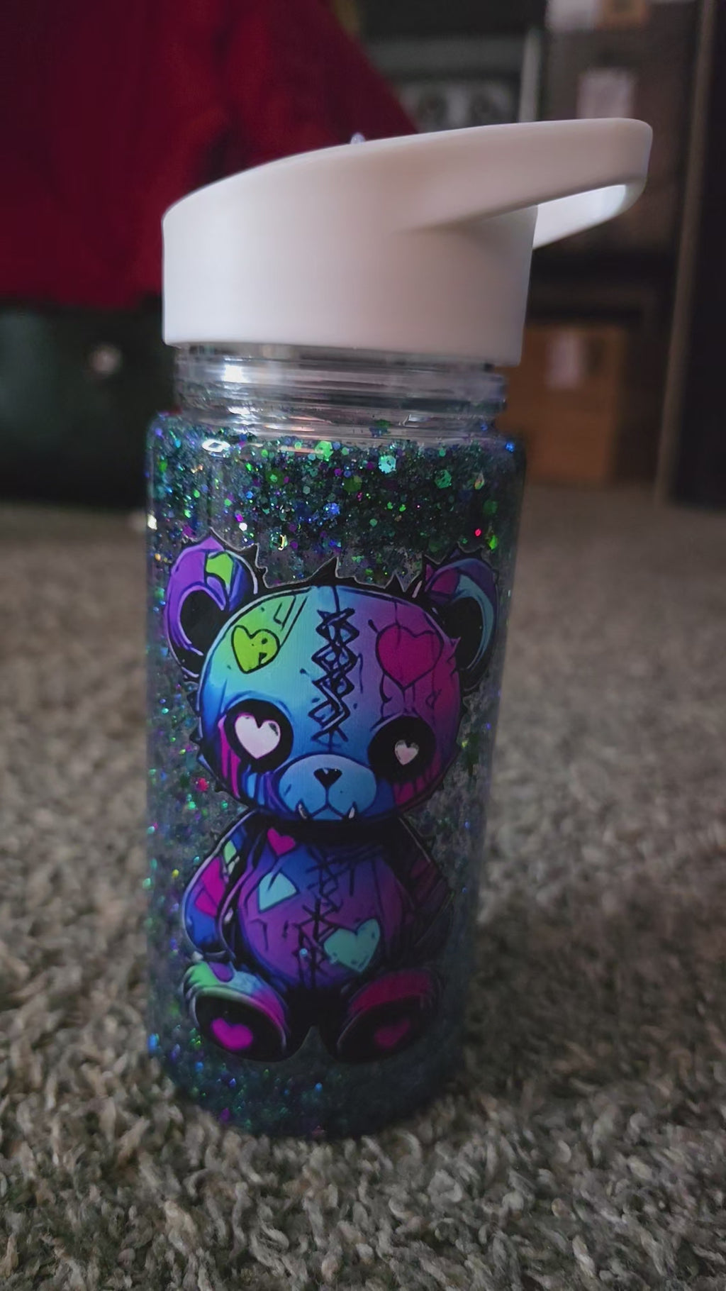 10 oz Acrylic Kids Glitter Snow Globe Tumbler